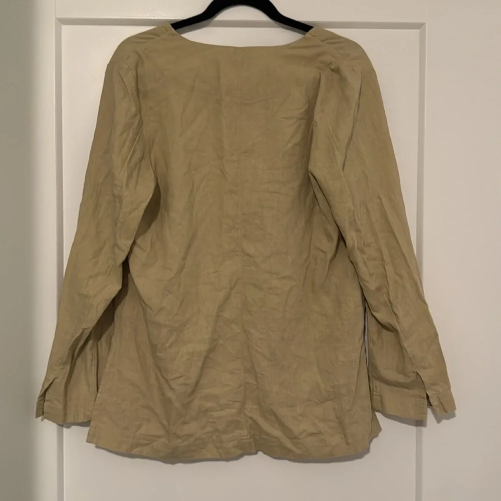 Melrose And Market Collarless Linen Blazer In Beige Khaki - Picture 5 of 5